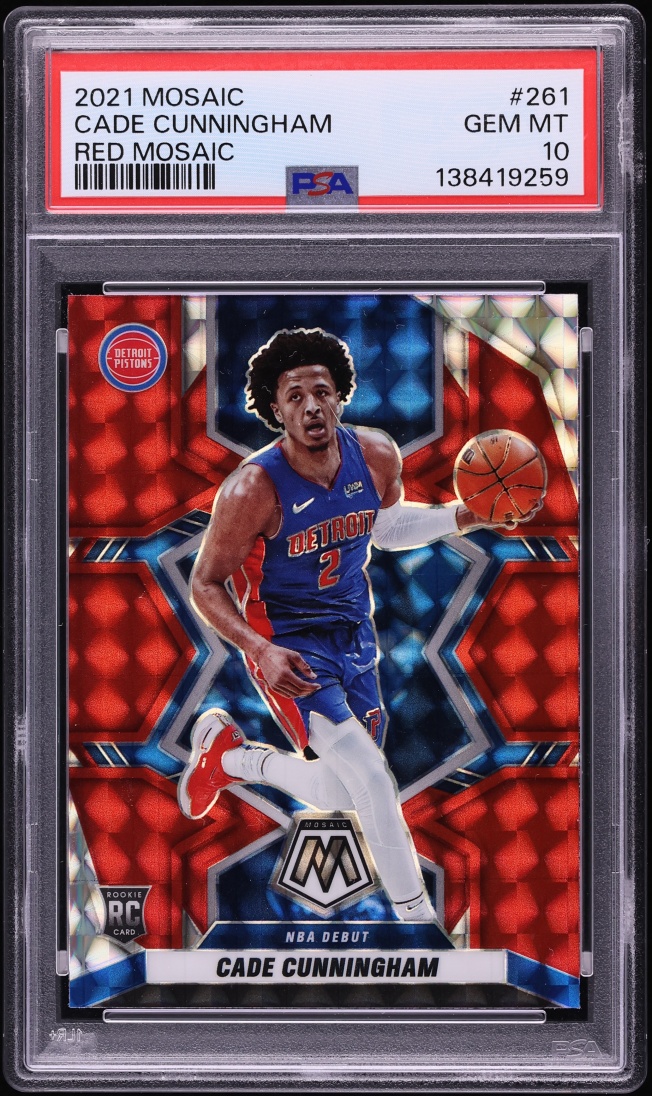 2021 Panini Mosaic Red Cade Cunningham ROOKIE #261 PSA 10 GEM MINT