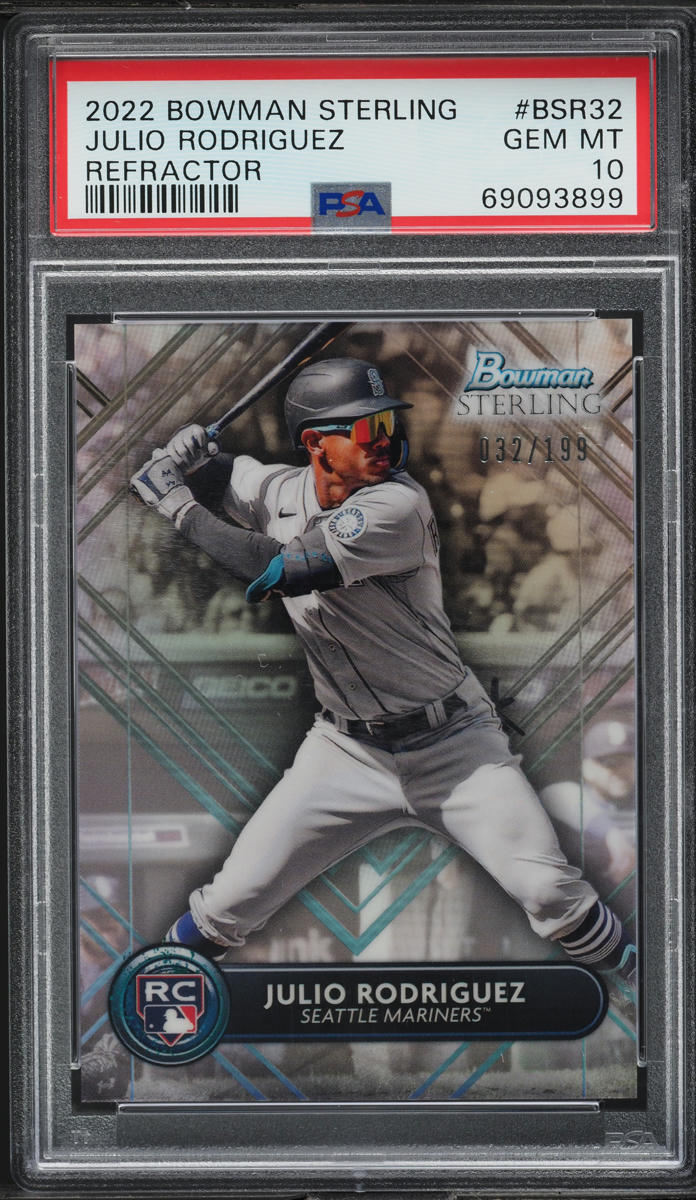 2022 Bowman Sterling Refractor Julio Rodriguez ROOKIE /199 #BSR-32 PSA 10 GEM