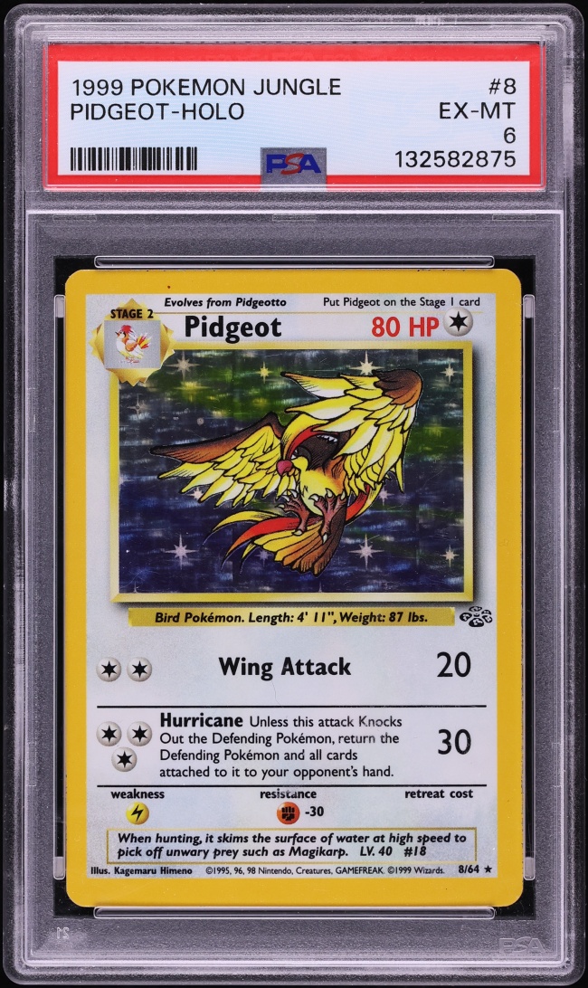 1999 Pokemon Jungle Holo Pidgeot #8 PSA 6 EXMT