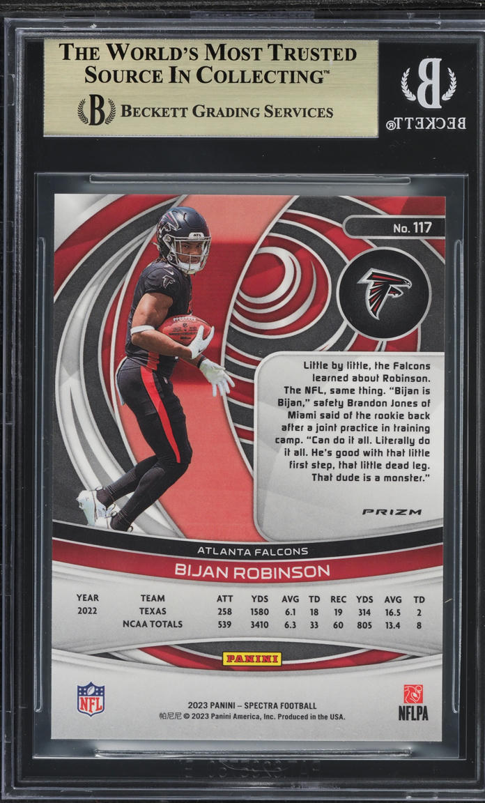 2023 Panini Spectra Silver Bijan Robinson ROOKIE #117 BGS 10 PRISTINE