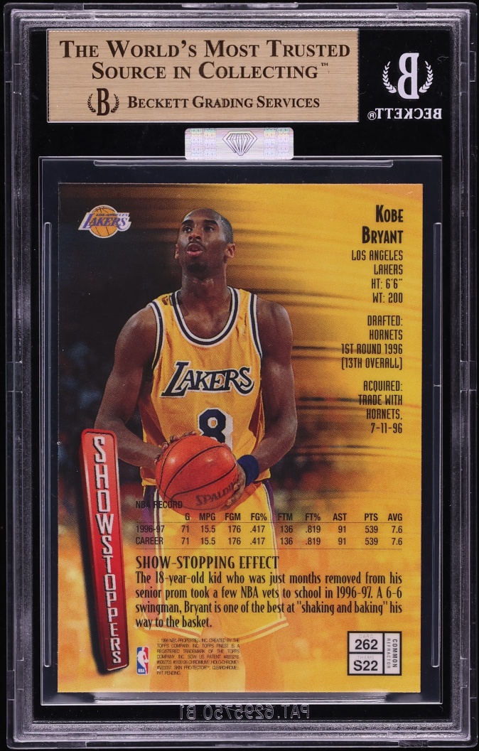 1997 Finest Refractor Kobe Bryant #262 MBA BGS 10 PRISTINE - Photo 2