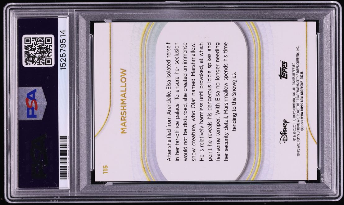 2025 Topps Chrome Disney Red Wave Marshmallow /5 #115 PSA 9 MINT - Photo 2