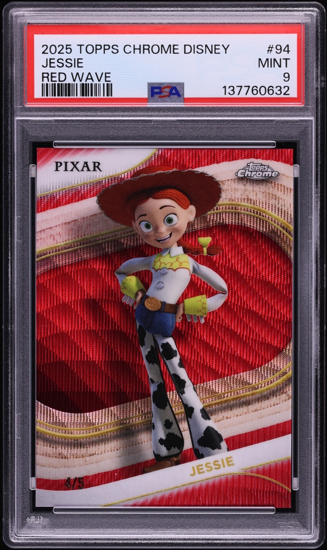 2025 Topps Chrome Disney Red Wave Jessie /5 #94 PSA 9 MINT