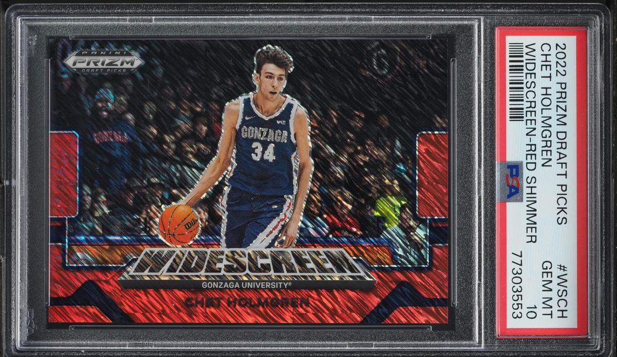 2022 Panini Prizm Draft Widescreen Red Shimmer Chet Holmgren ROOKIE /9 PSA 10