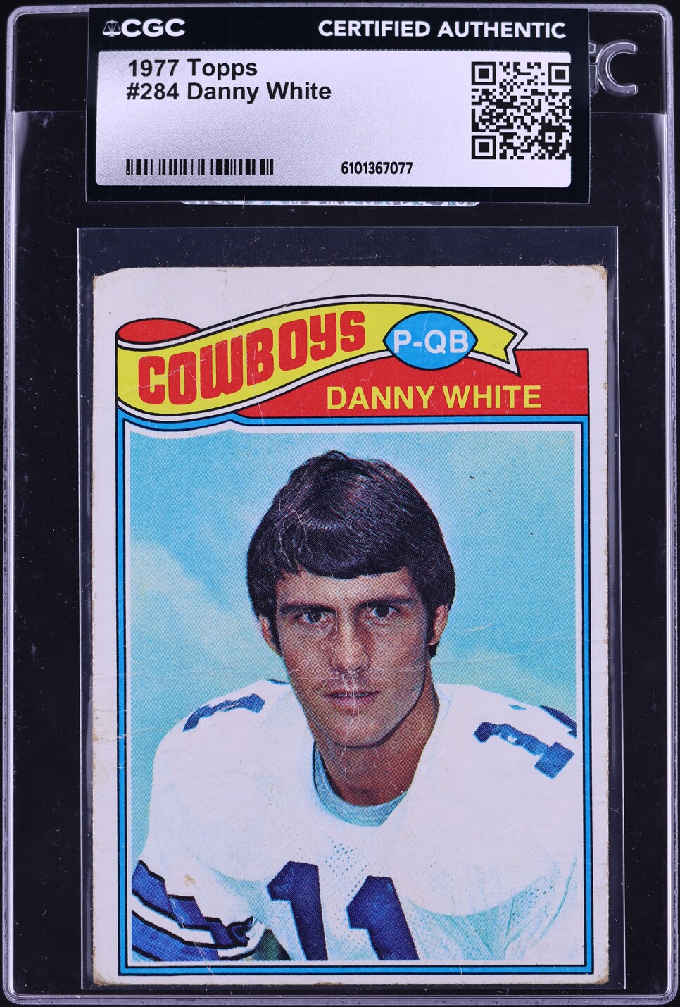 1977 Topps Football Danny White #284 CGC AUTH