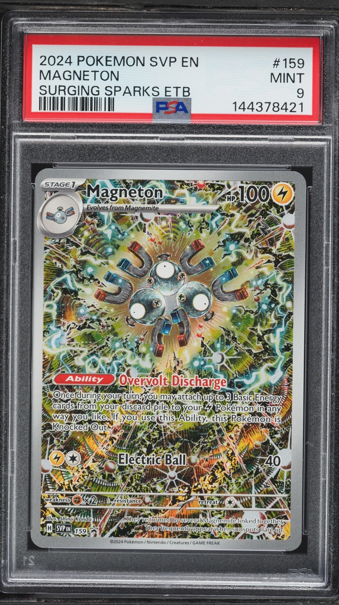 2024 Pokemon Scarlet & Violet Promo Surging Sparks ETB Full Art Magneton #159 PSA 9 MINT