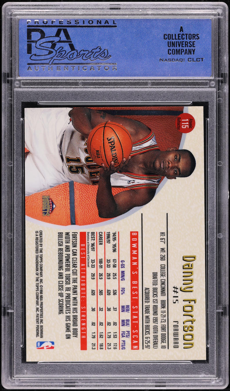 1997 Bowman's Best Atomic Refractor Danny Fortson #115 PSA 9 MINT
