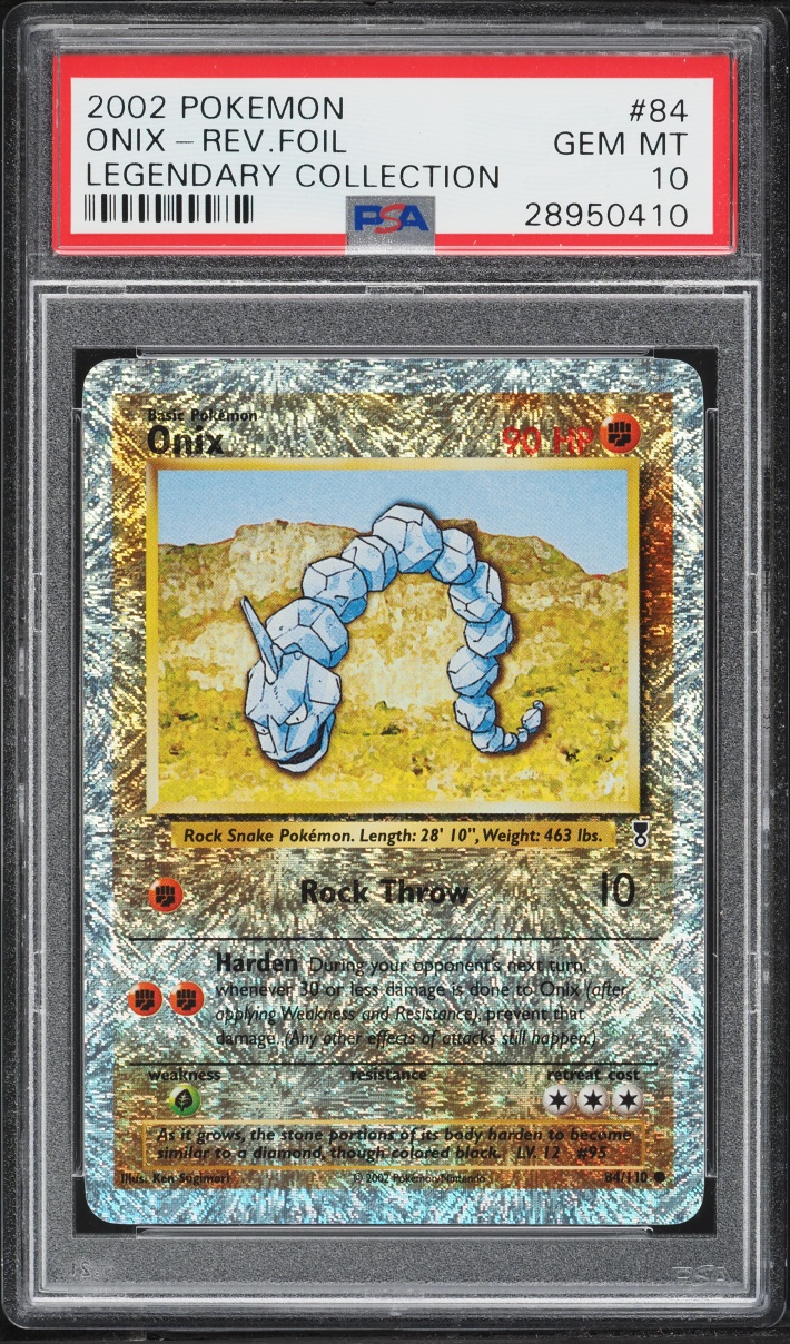 2002 Pokemon Legendary Collection Reverse Holo Onix #84 PSA 10 GEM MINT