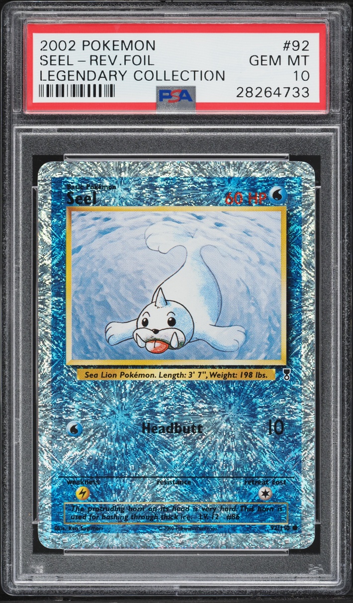2002 Pokemon Legendary Collection Reverse Holo Seel #92 PSA 10 GEM MINT