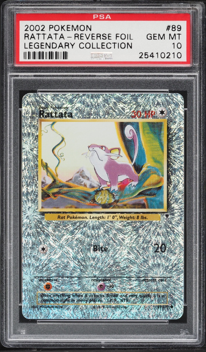 2002 Pokemon Legendary Collection Reverse Holo Rattata #89 PSA 10 GEM MINT