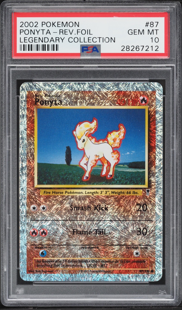2002 Pokemon Legendary Collection Reverse Holo Ponyta #87 PSA 10 GEM MINT