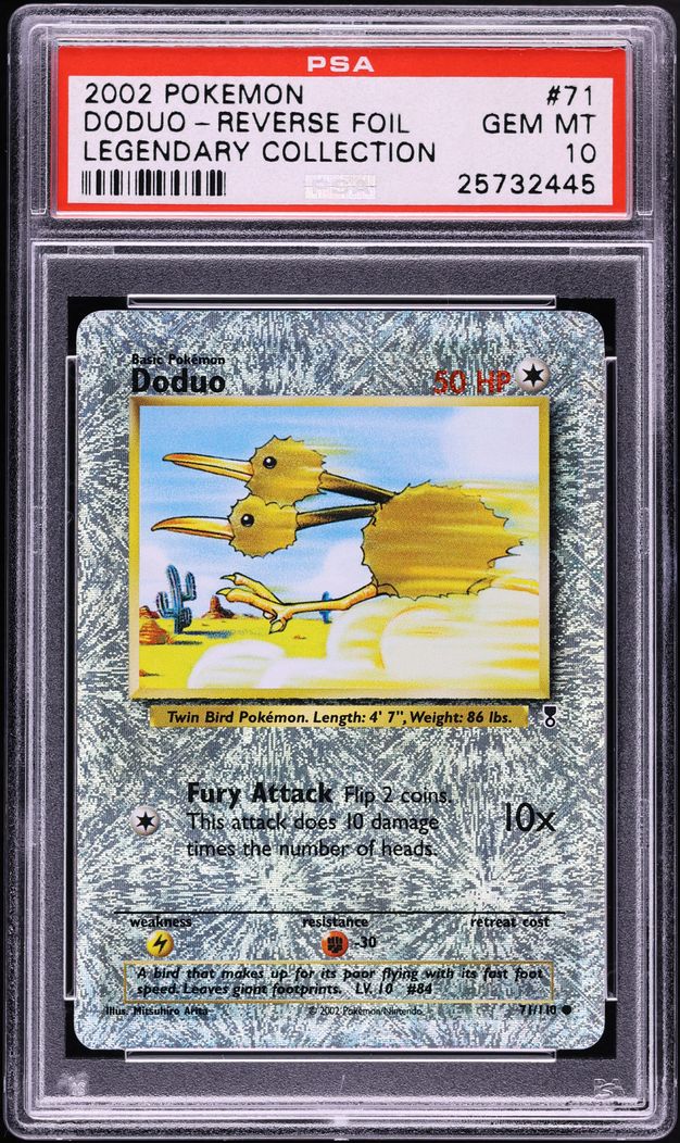2002 Pokemon Legendary Collection Reverse Holo Doduo #71 PSA 10 GEM MINT