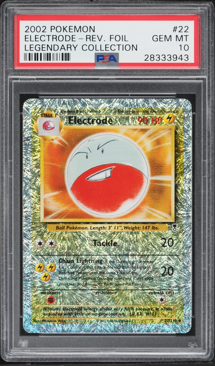 2002 Pokemon Legendary Collection Reverse Holo Electrode #22 PSA 10 GEM MINT