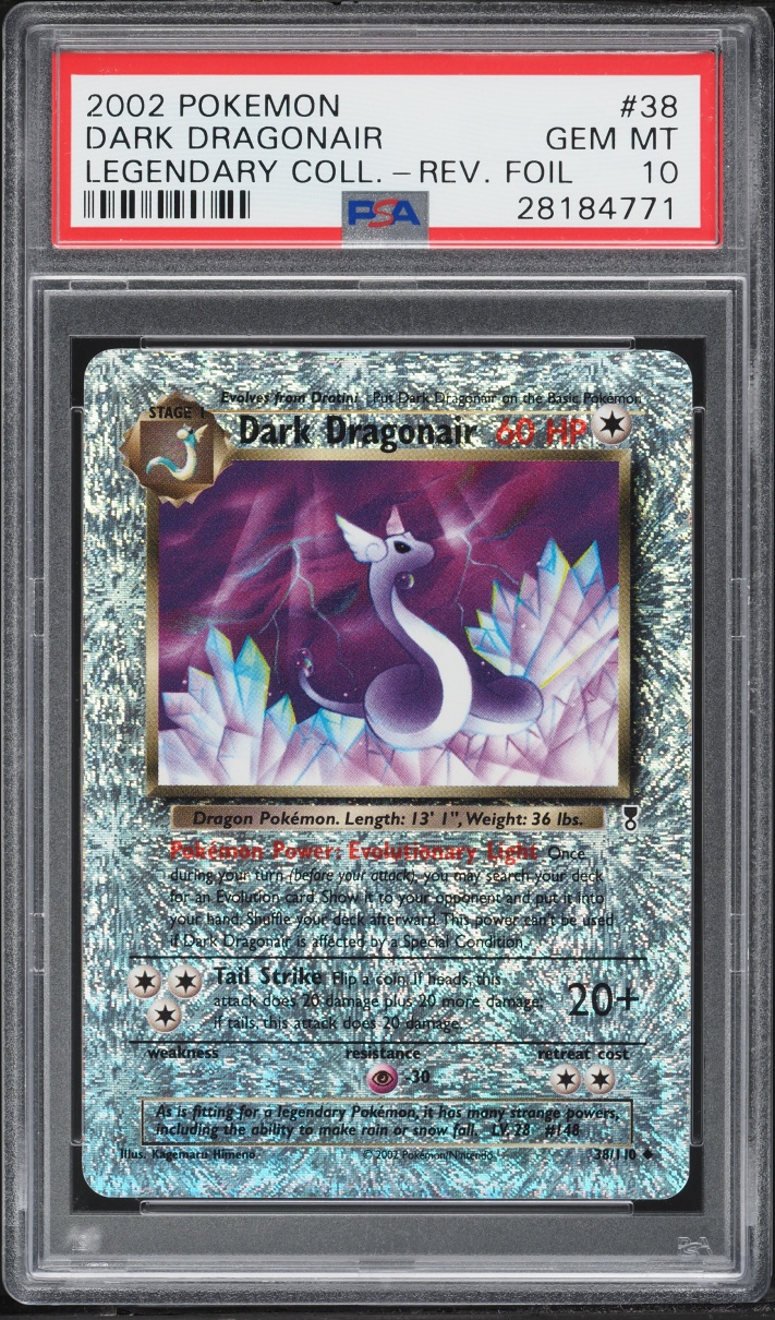 2002 Pokemon Legendary Collection Reverse Holo Dark Dragonair #38 PSA 10 GEM MINT