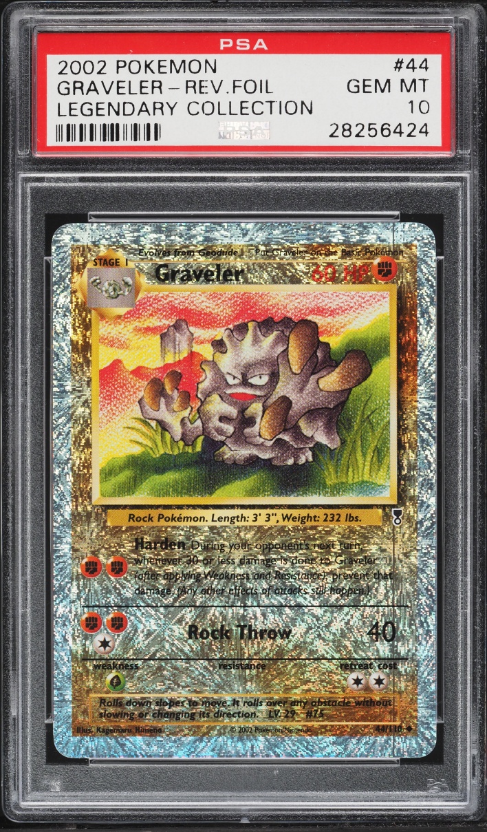 2002 Pokemon Legendary Collection Reverse Holo Graveler #44 PSA 10 GEM MINT