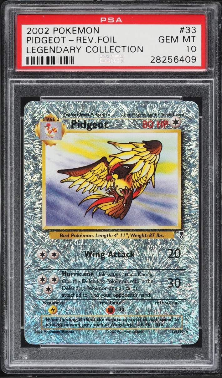 2002 Pokemon Legendary Collection Reverse Holo Pidgeot #33 PSA 10 GEM MINT