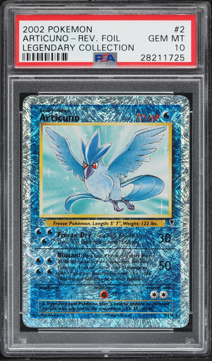 2002 Pokemon Legendary Collection Reverse Holo Articuno #2 PSA 10 GEM MINT