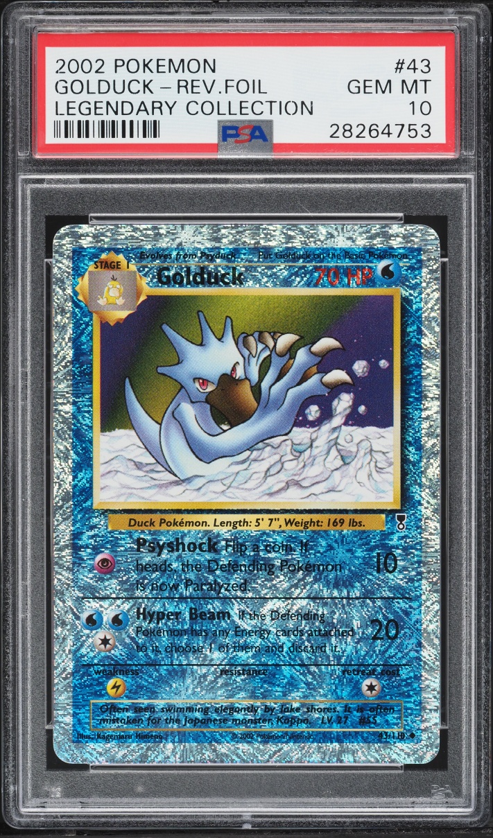 2002 Pokemon Legendary Collection Reverse Holo Golduck #43 PSA 10 GEM MINT