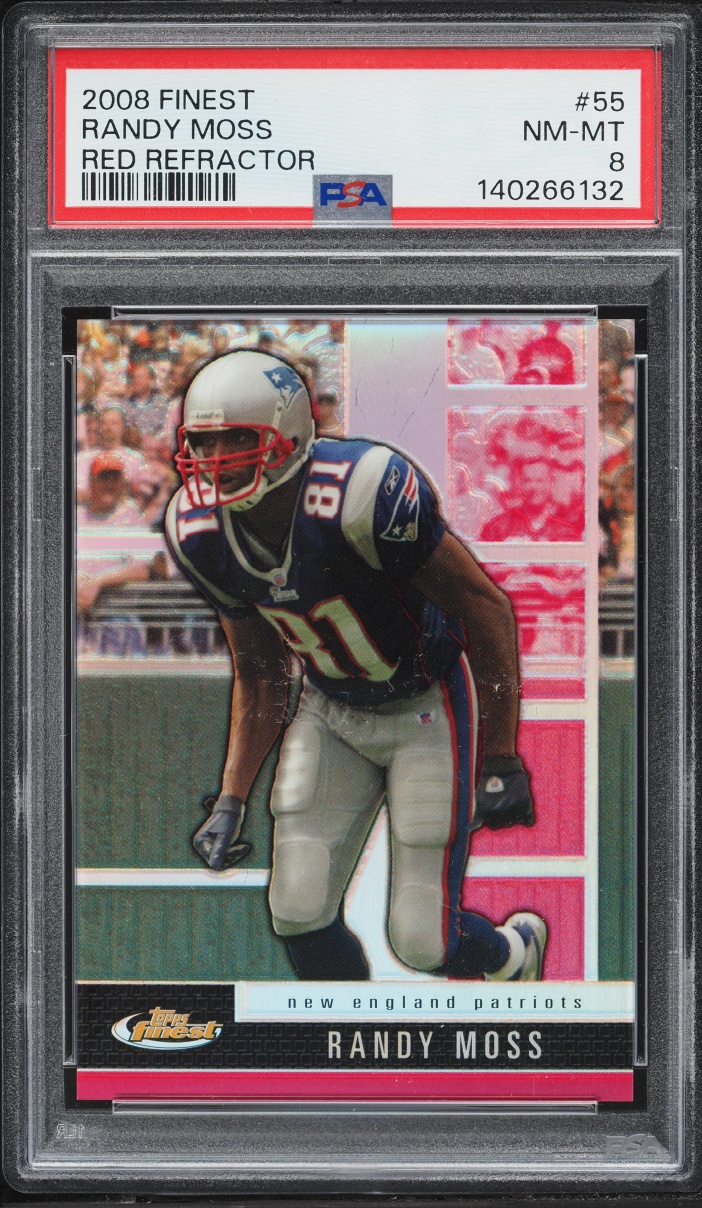 2008 Finest Red Refractor Randy Moss /25 #55 PSA 8 NM-MT