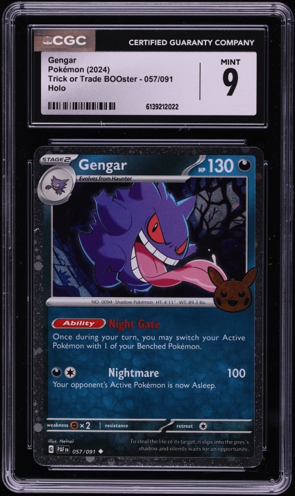 2024 Pokemon SV Paldean Fates Trick Or Trade Holo Gengar #57 CGC 9 MINT
