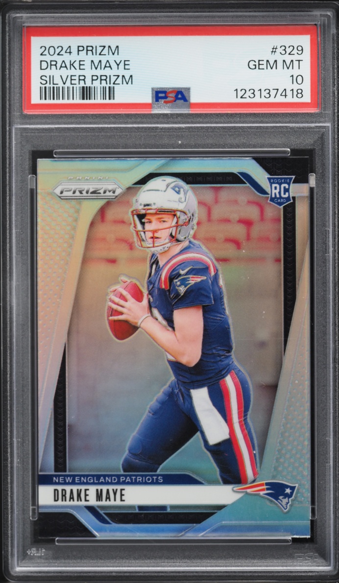 2024 Panini Prizm Silver Drake Maye ROOKIE #329 PSA 10 GEM MINT