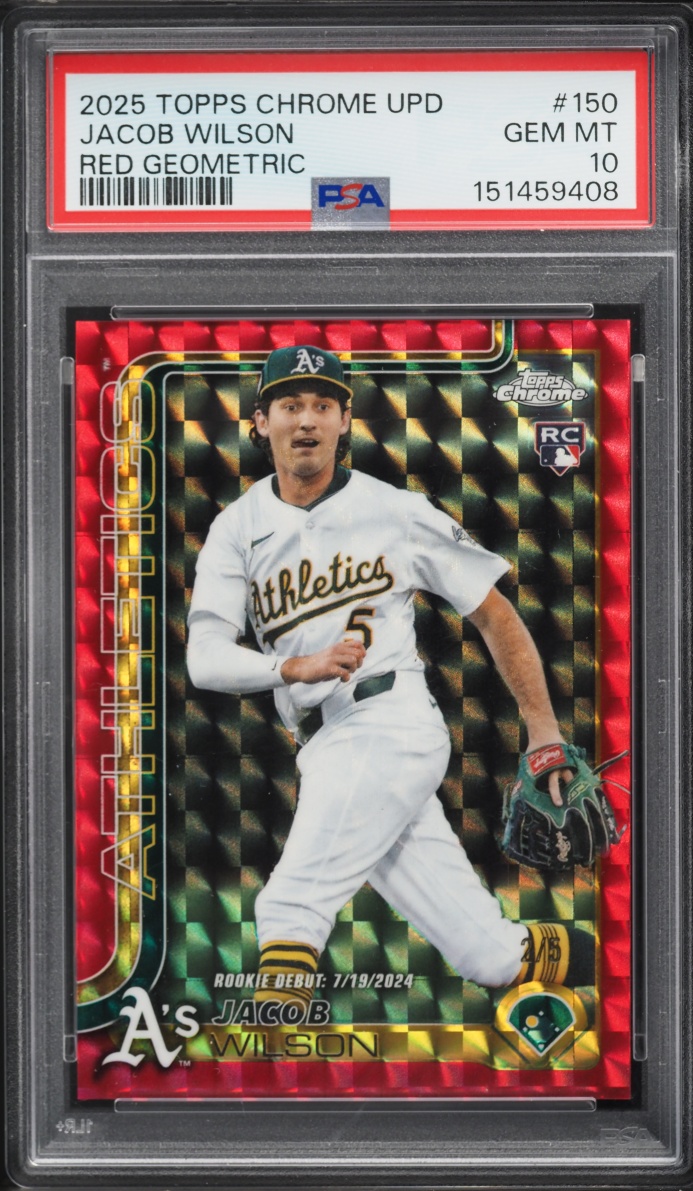 2025 Topps Chrome Update Red Geometric Jacob Wilson ROOKIE /5 #150 PSA 10 GEM MINT