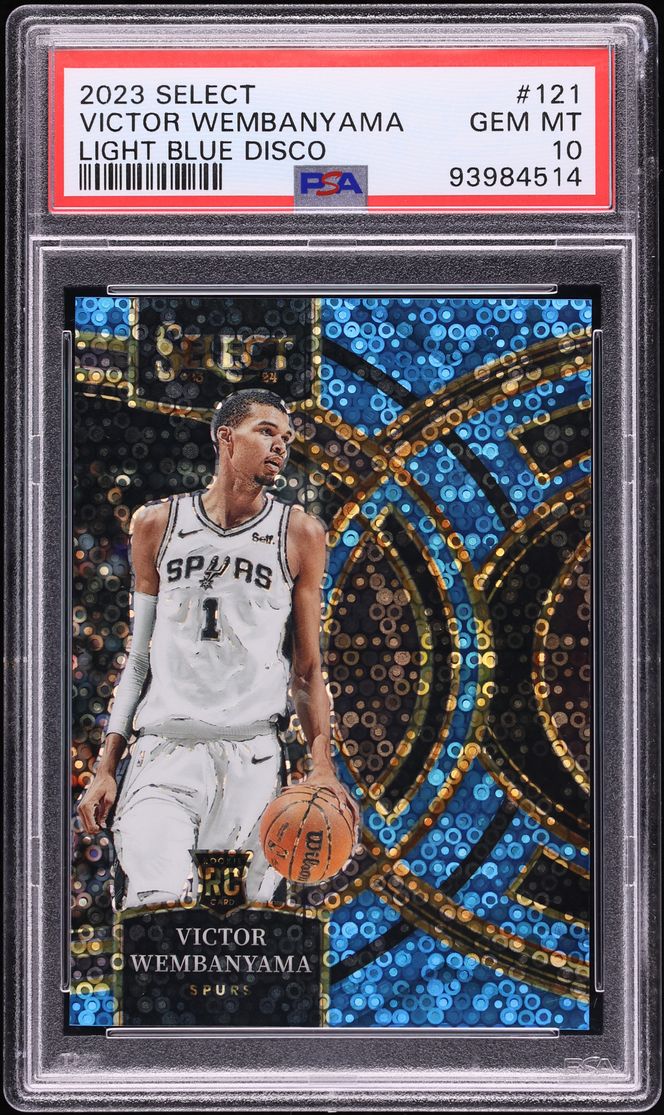 2023 Select Premier Light Blue Disco Victor Wembanyama ROOKIE /99 #121 PSA 10 GEM MINT