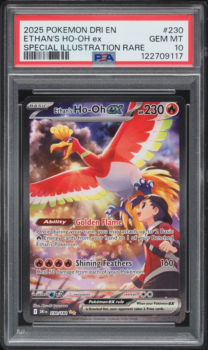 2025 Pokemon Scarlet & Violet Destined Rivals SIR Ethan's Ho-Oh EX #230 PSA 10 GEM MINT