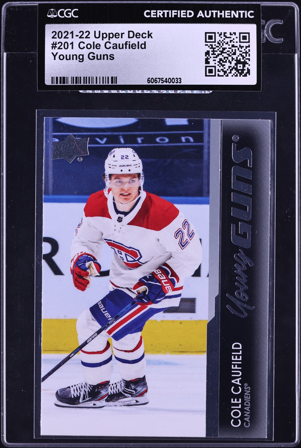 2021 Upper Deck Young Guns Cole Caufield ROOKIE #201 CGC AUTH