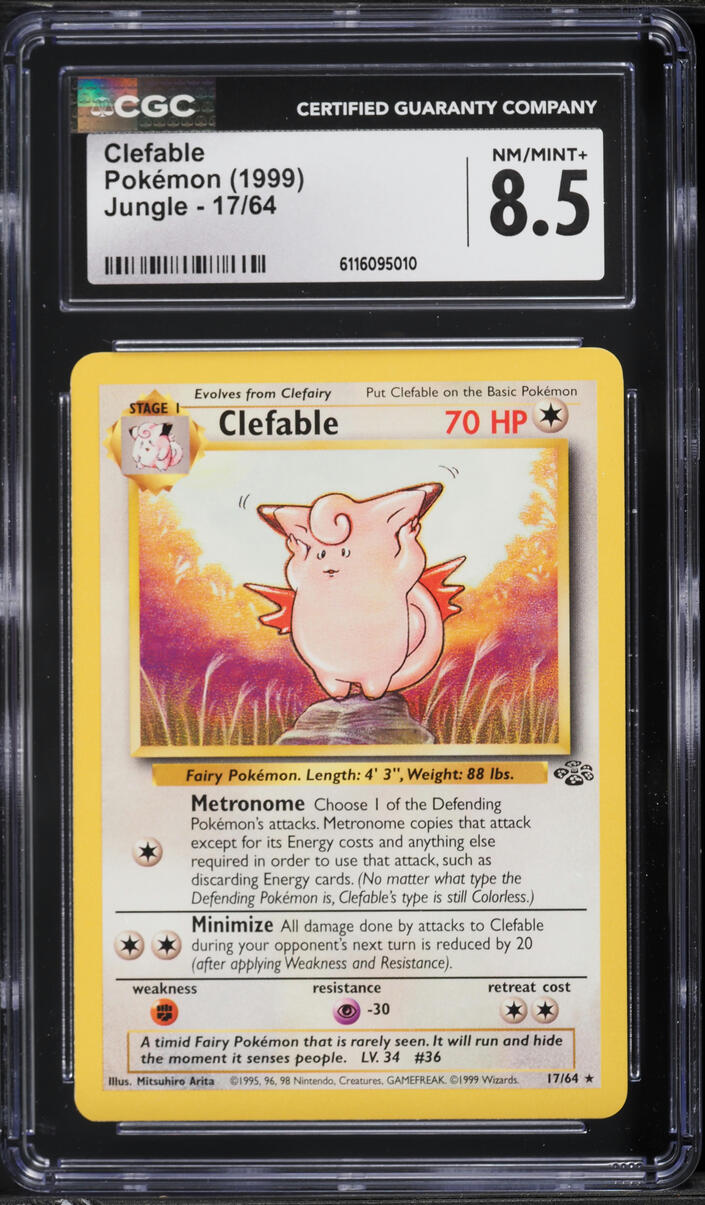 1999 Pokemon Jungle Clefable #17 CGC 8.5 NM-MT+