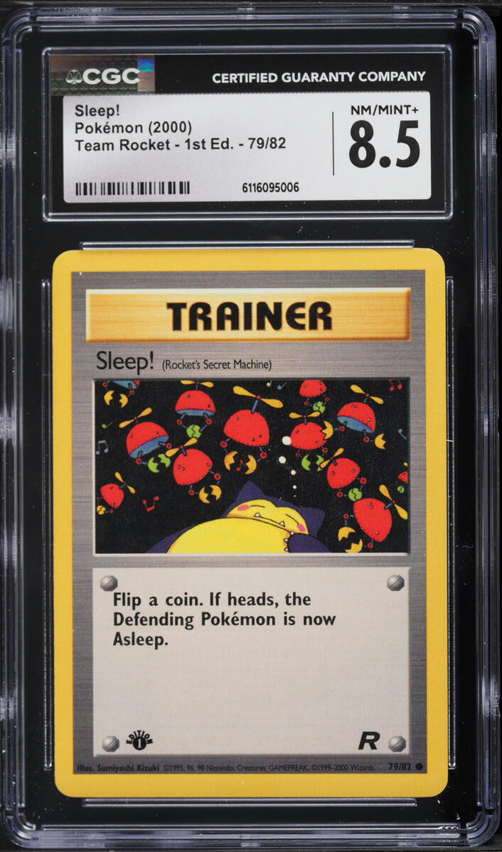 2000 Pokemon Team Rocket 1st Edition Sleep! #79 CGC 8.5 NM-MT+