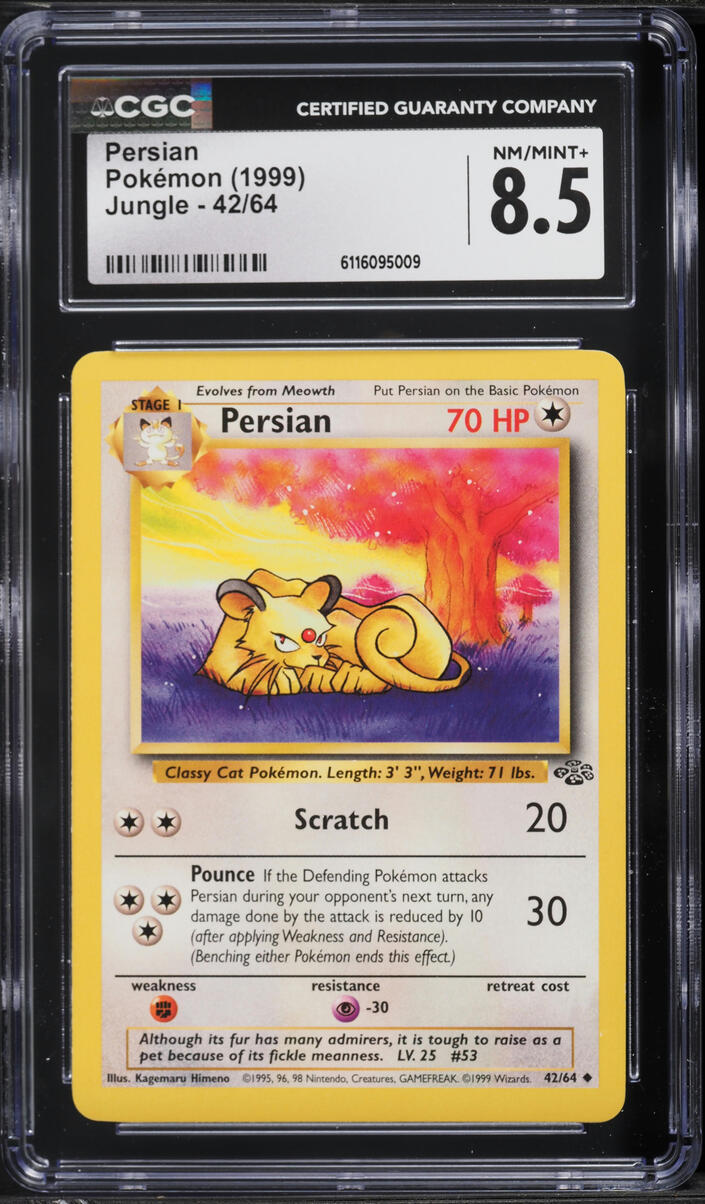1999 Pokemon Jungle Persian #42 CGC 8.5 NM-MT+