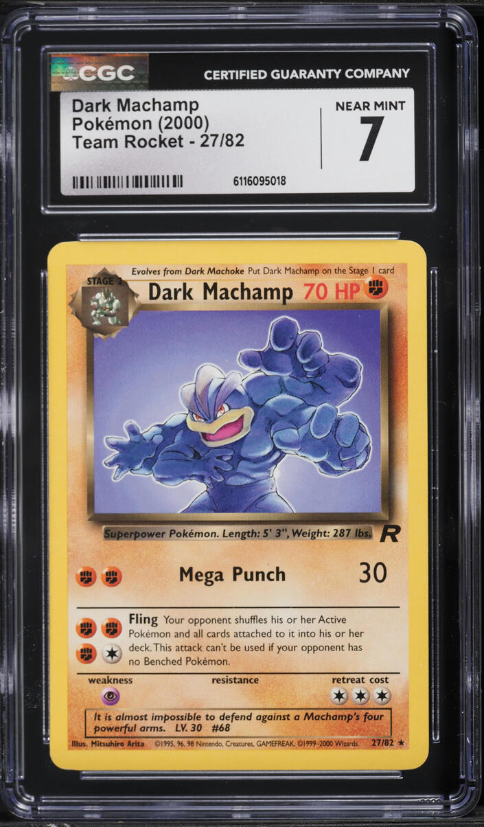 2000 Pokemon Team Rocket Dark Machamp #27 CGC 7 NRMT
