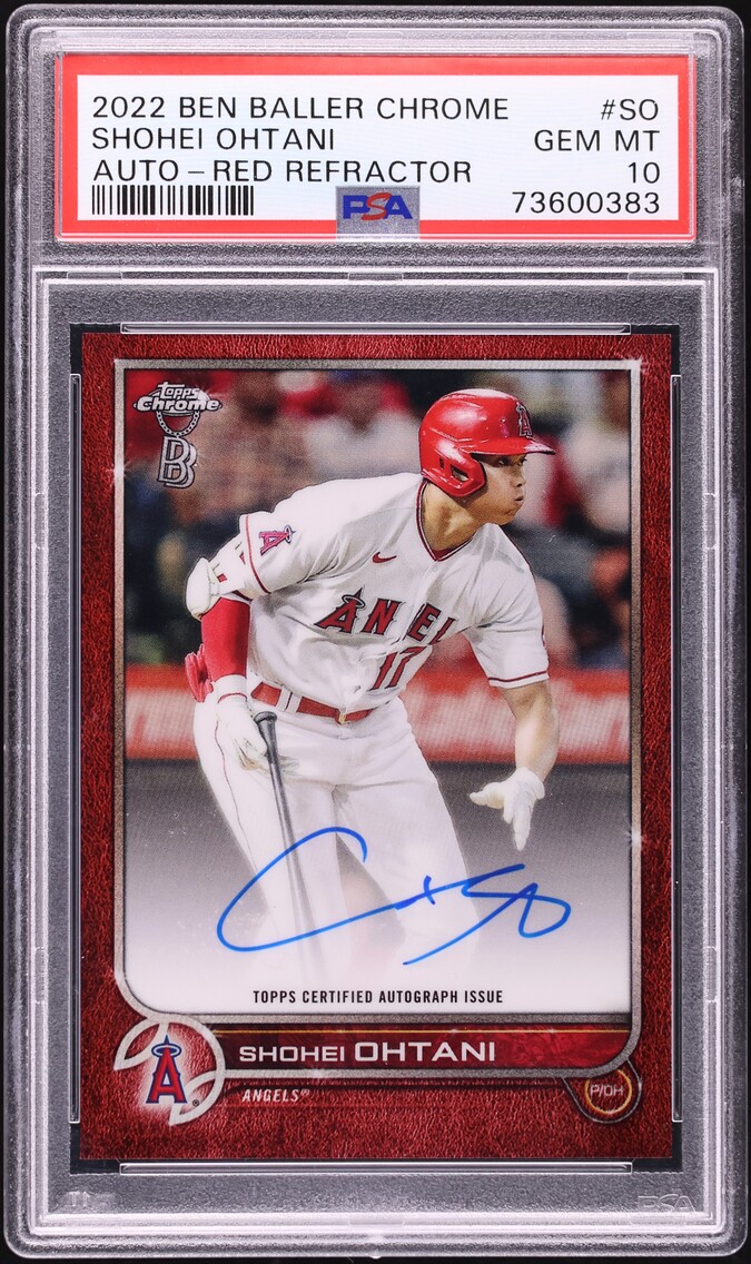 2022 Topps Chrome Ben Baller Red Refractor Shohei Ohtani AUTO /5 #SO PSA 10 GEM MINT