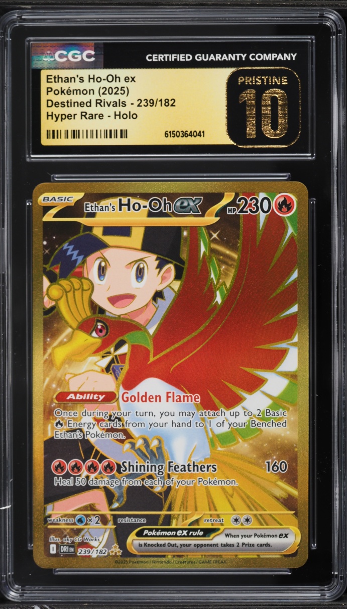 2025 Pokemon Scarlet & Violet Destined Rivals Gold Rare Ethan's Ho-Oh EX #239 CGC 10 PRISTINE