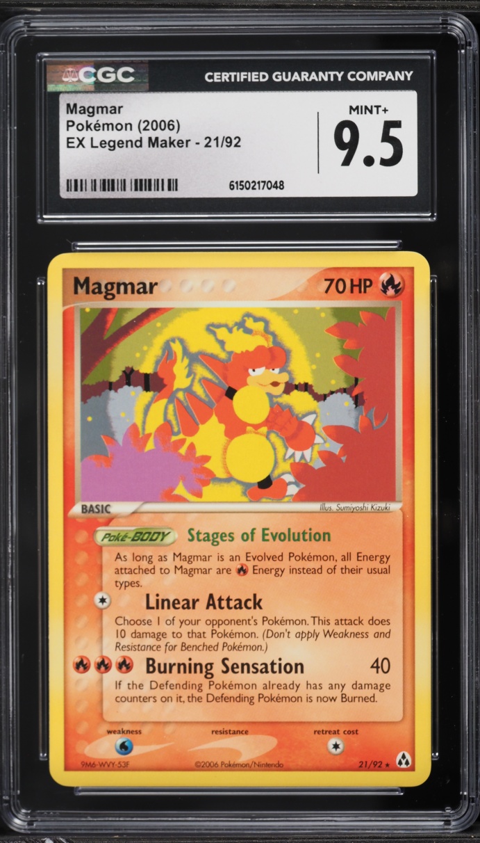 2006 Pokemon EX Legend Maker Magmar #21 CGC 9.5 MINT+