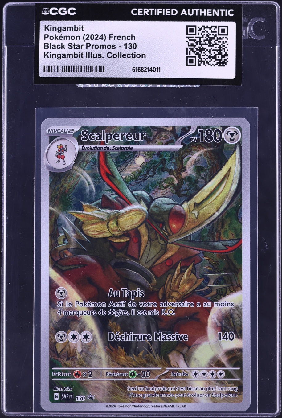 2024 Pokemon French SV Promo Illustration Collection Full Art Kingambit #130 CGC AUTH