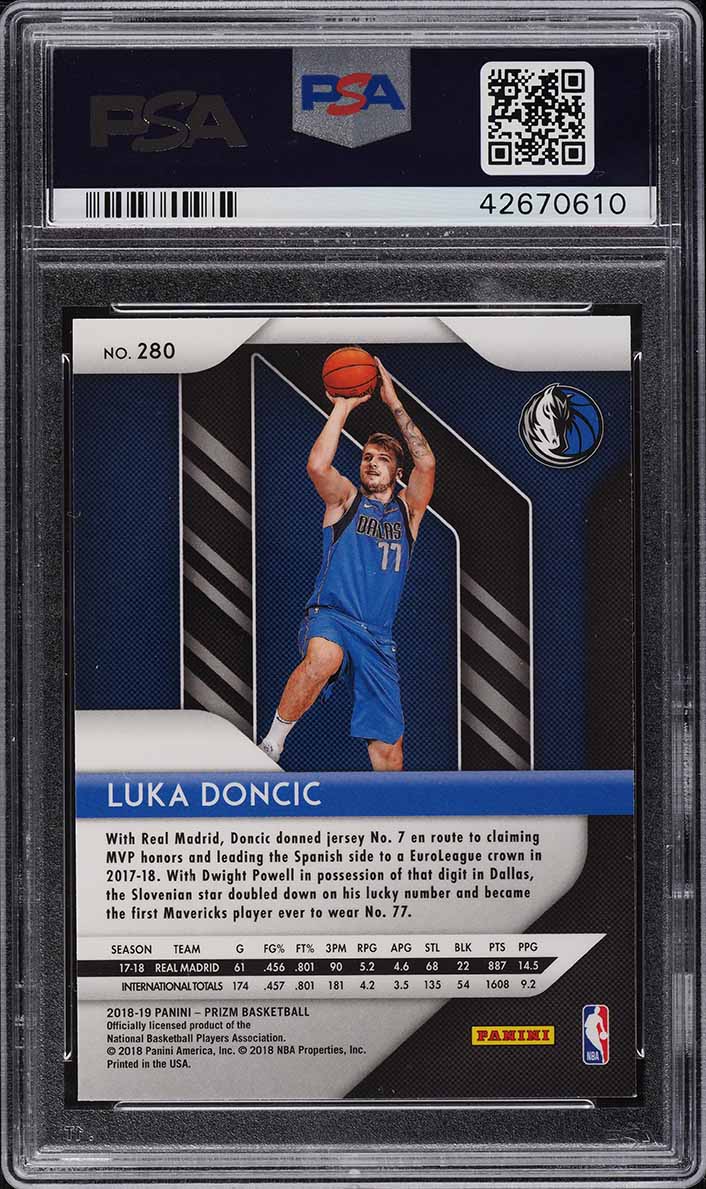2018 Panini Prizm Luka Doncic ROOKIE #280 PSA 10 GEM MINT