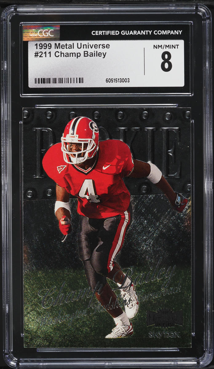 1999 Metal Universe Champ Bailey ROOKIE #211 CGC 8 NM-MT