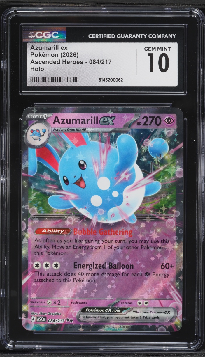 2026 Pokemon Mega Evolution Ascended Heroes Holo Azumarill ex #084 CGC 10 GEM MINT