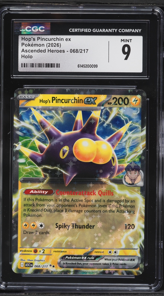 2026 Pokemon Mega Evolution Ascended Heroes Holo Hop's Pincurchin ex #68 CGC 9 MINT