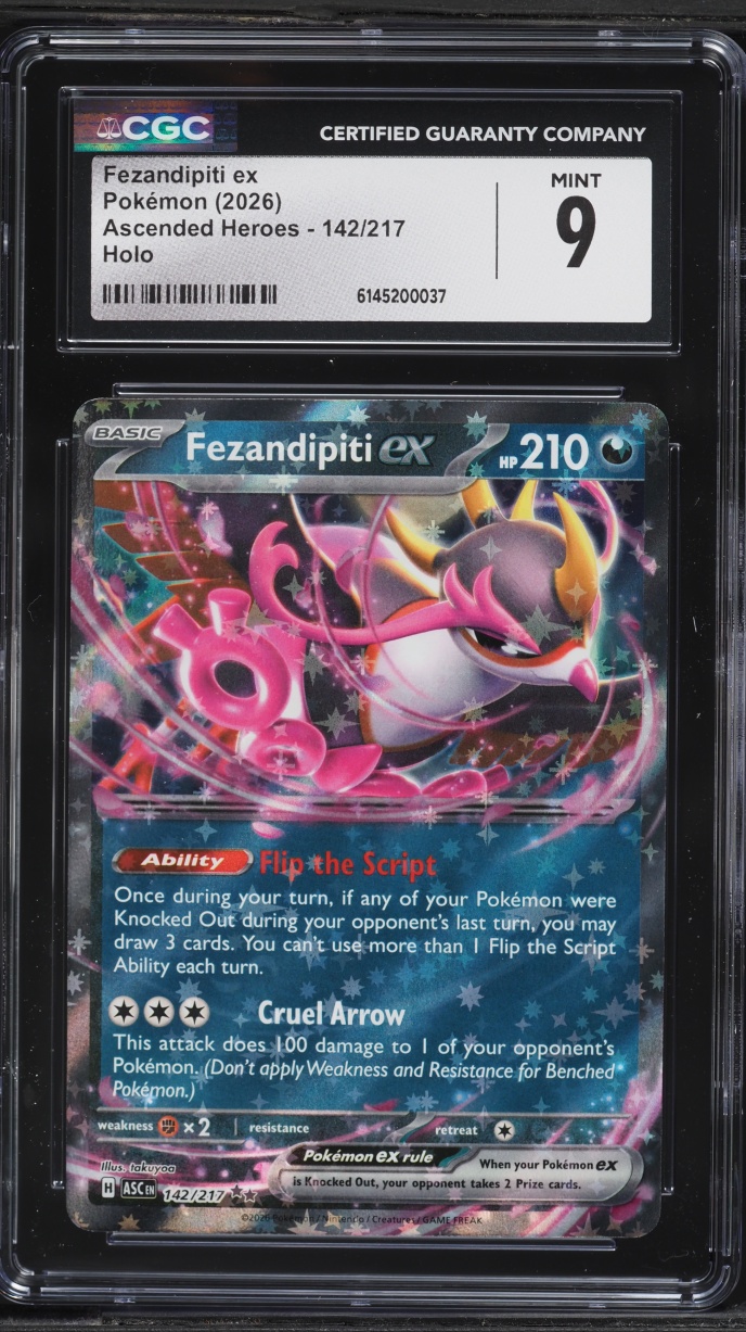 2026 Pokemon Mega Evolution Ascended Heroes Holo Fezandipiti ex #142 CGC 9 MINT