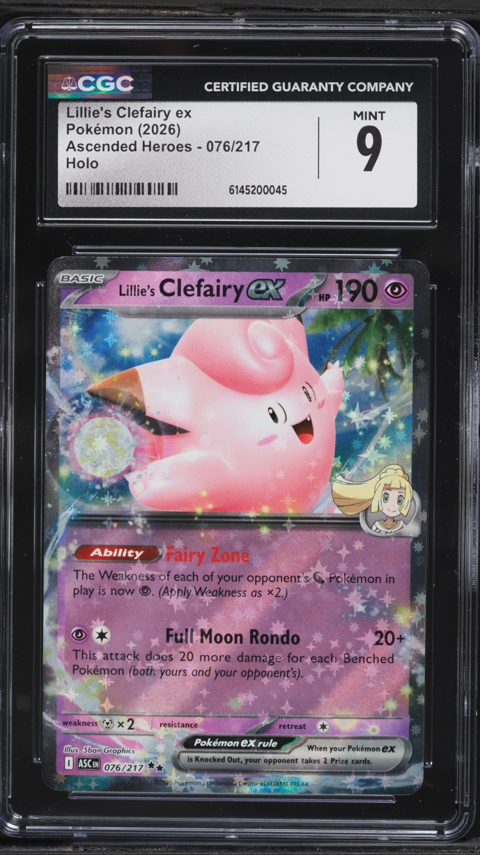 2026 Pokemon Mega Evolution Ascended Heroes Holo Lillie's Clefairy ex #76 CGC 9 MINT