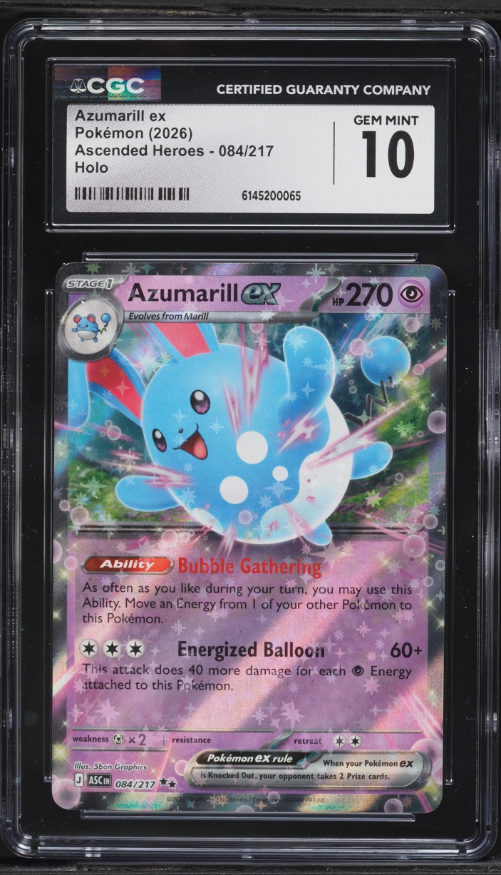 2026 Pokemon Mega Evolution Ascended Heroes Holo Azumarill ex #084 CGC 10 GEM MINT