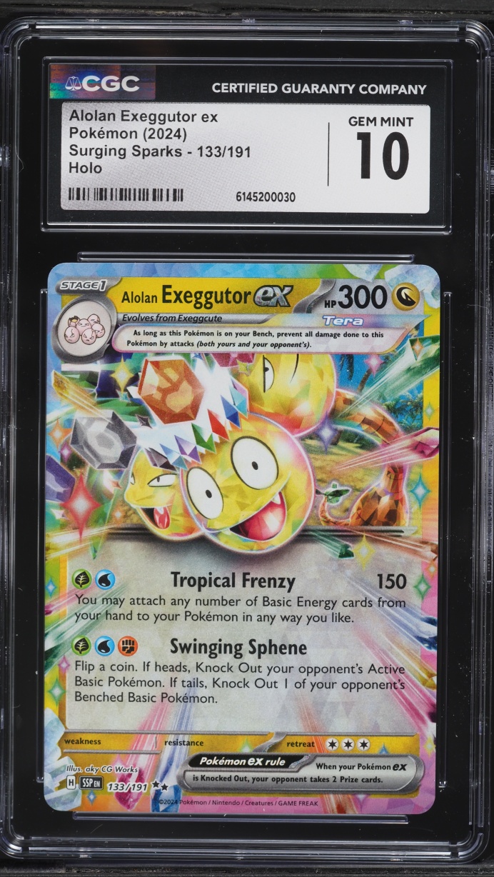 2024 Pokemon Scarlet & Violet Surging Sparks Holo Alolan Exeggutor ex #133 CGC 10 GEM MINT
