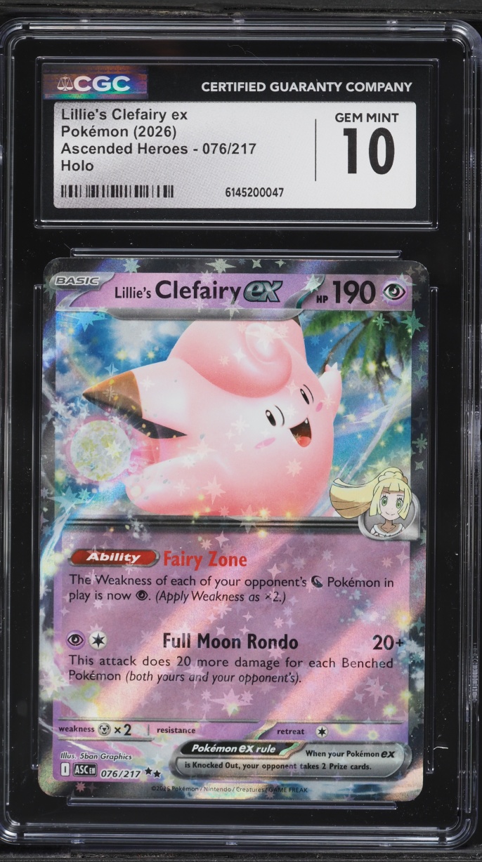 2026 Pokemon Mega Evolution Ascended Heroes Holo Lillie's Clefairy ex #76 CGC 10 GEM MINT