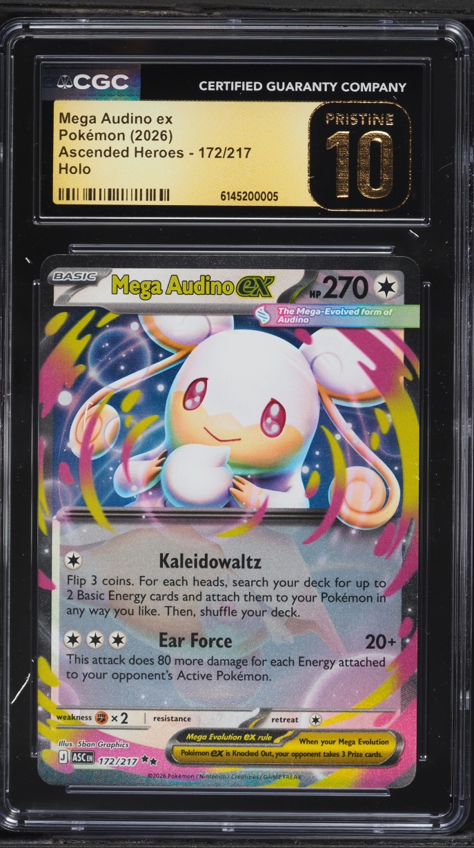 2026 Pokemon Mega Evolution Ascended Heroes Holo Mega Audino ex #172 CGC 10 PRISTINE