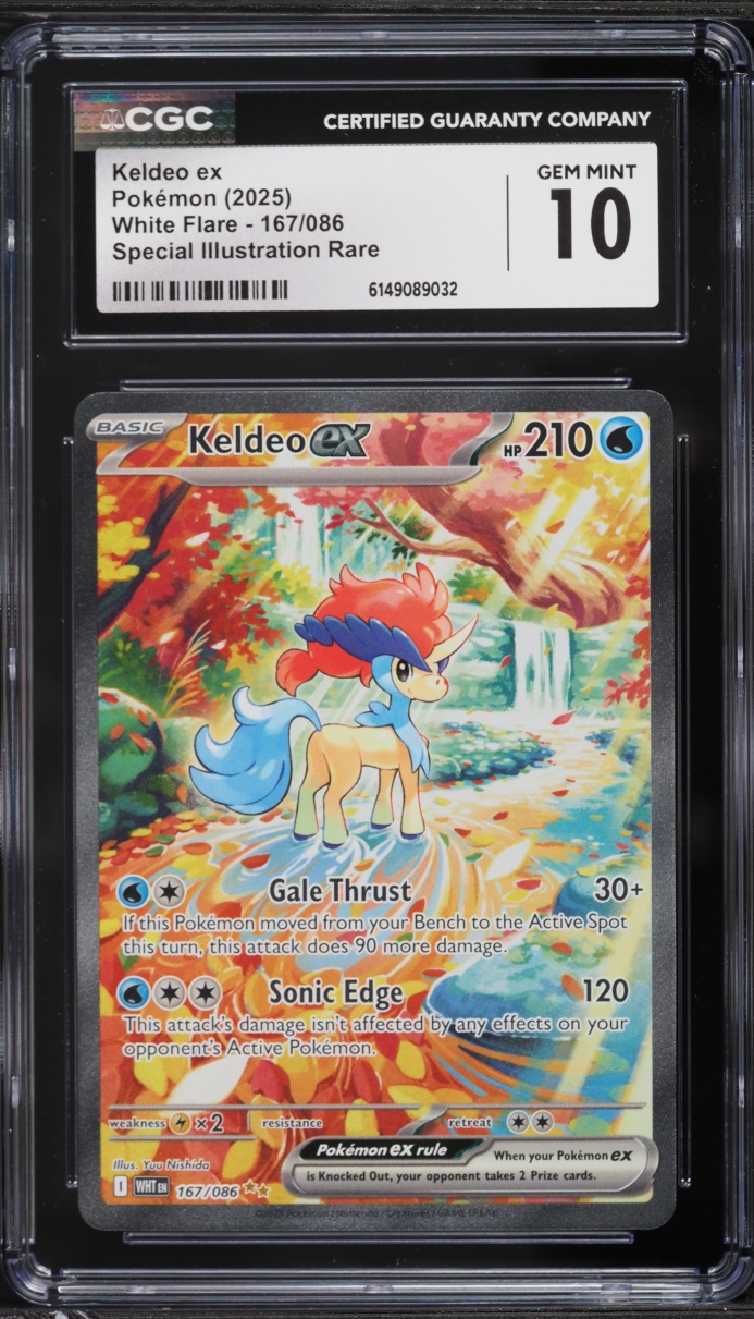 2025 Pokemon Scarlet & Violet White Flare SIR Keldeo ex #167 CGC 10 GEM MINT