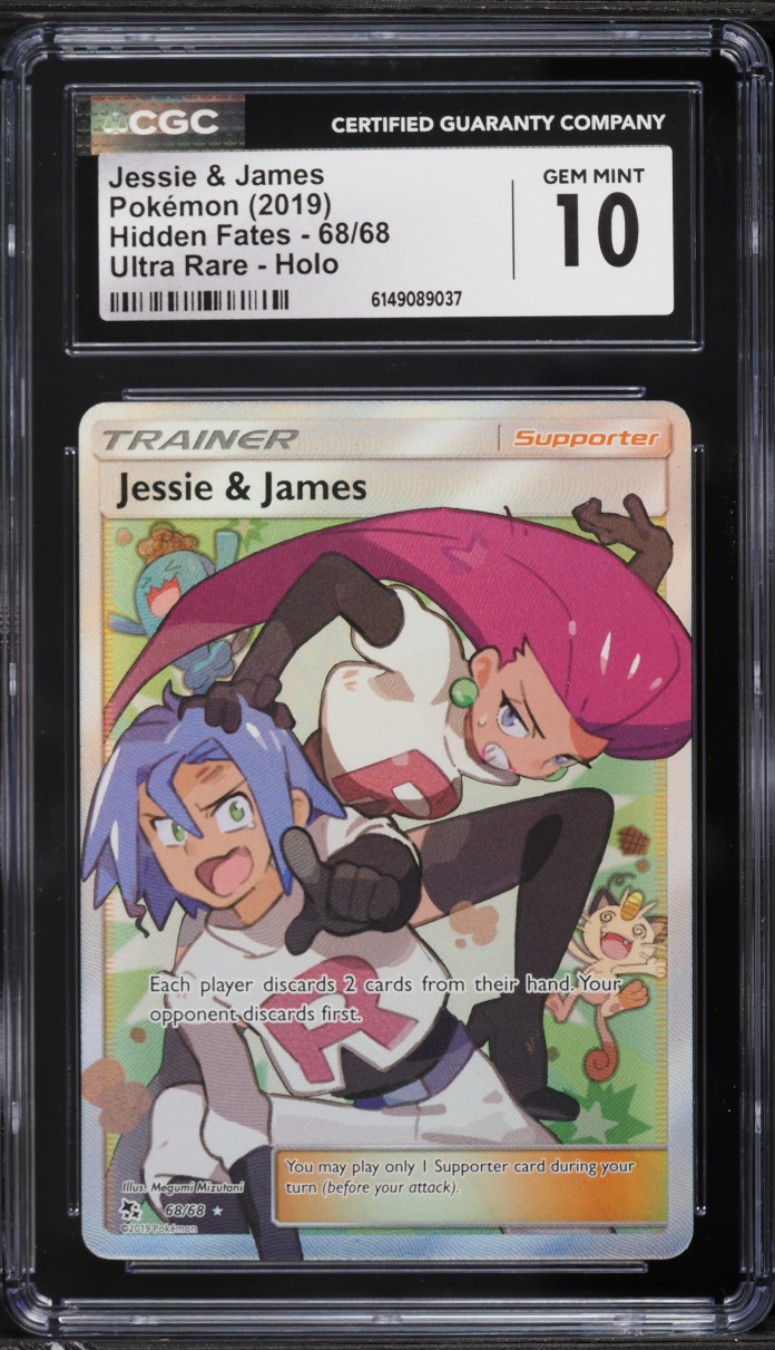 2019 Pokemon Sun & Moon Hidden Fates Full Art Jessie & James #68 CGC 10 GEM MINT