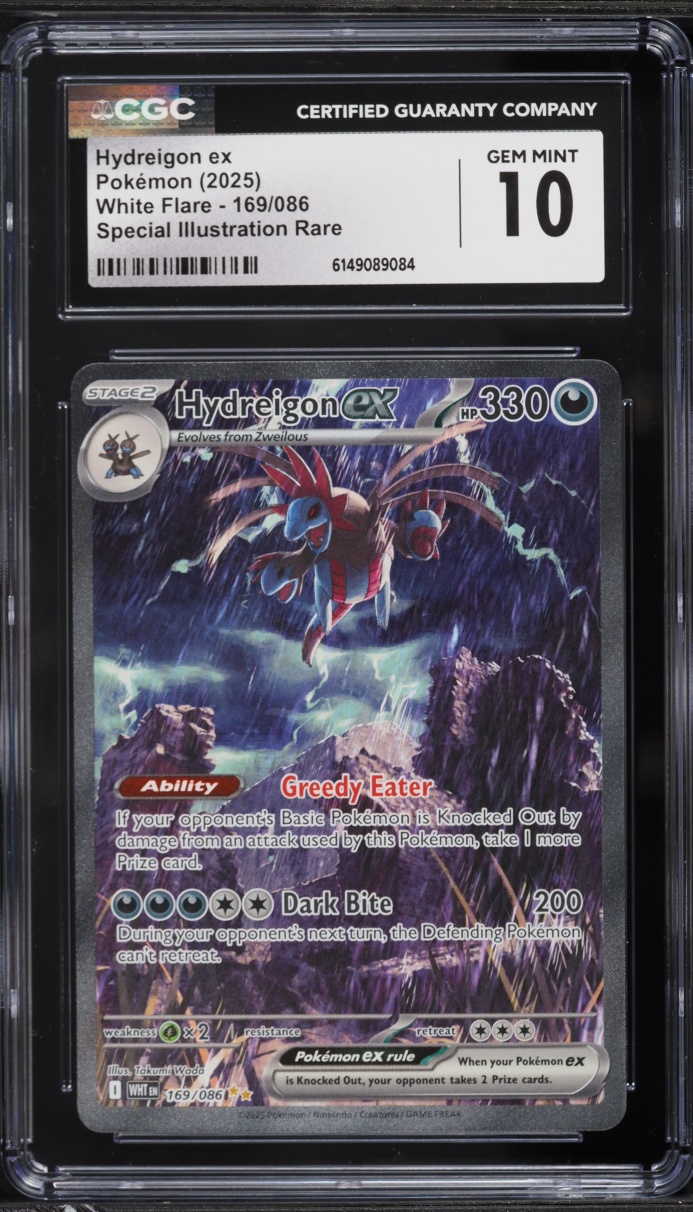 2025 Pokemon Scarlet & Violet White Flare SIR Hydreigon ex #169 CGC 10 GEM MINT